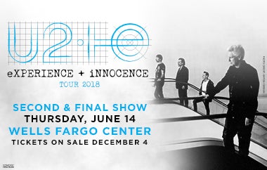 More Info for Due to High Demand U2 Brings Second eXPERIENCE + iNNOCENCE Tour Stop to Wells Fargo Center on June 14